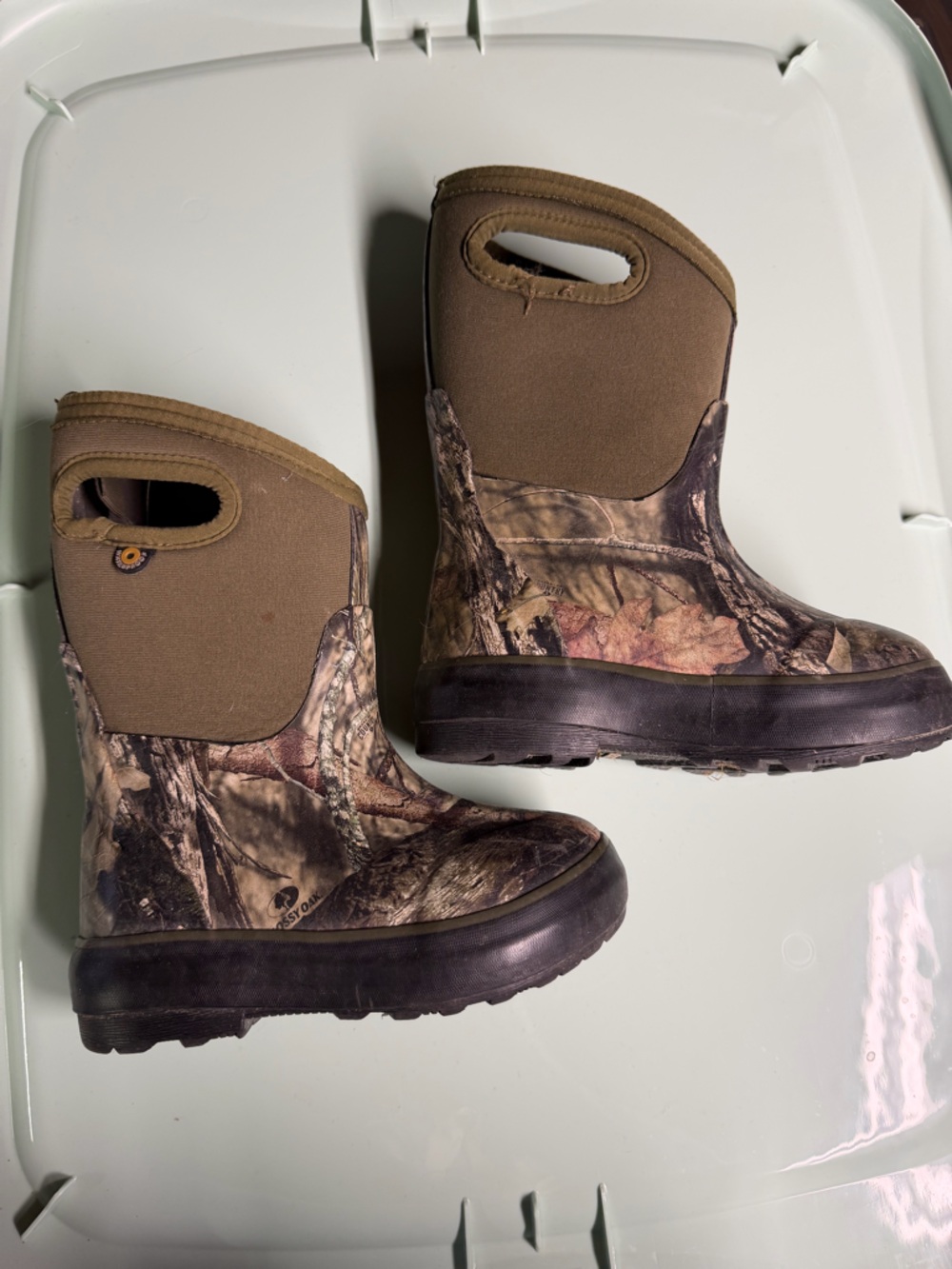 Kid’s Waterproof Camo Bogs Boots - Brown/Green